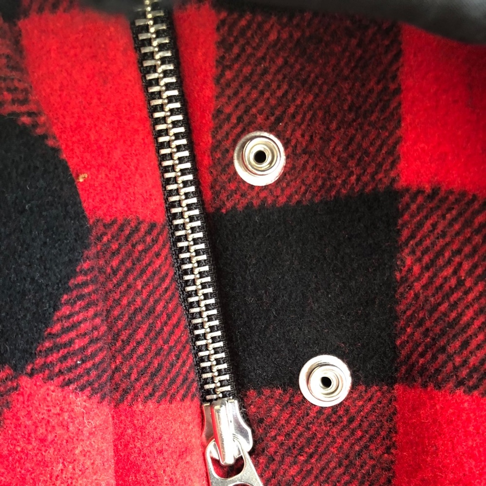 NWT Sandro Minds Shearling Red Plaid Moto Jacket - Picture 10 of 10
